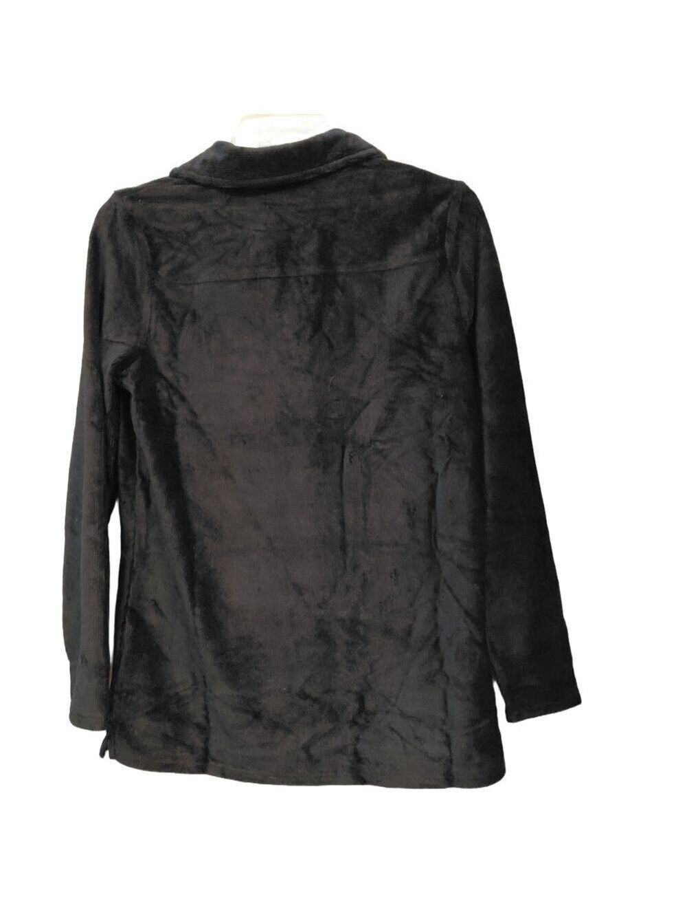 NWOT Belle by Kim Gravel Black Corduroy Tunic Blouse Size XXS - Picture 3 of 6
